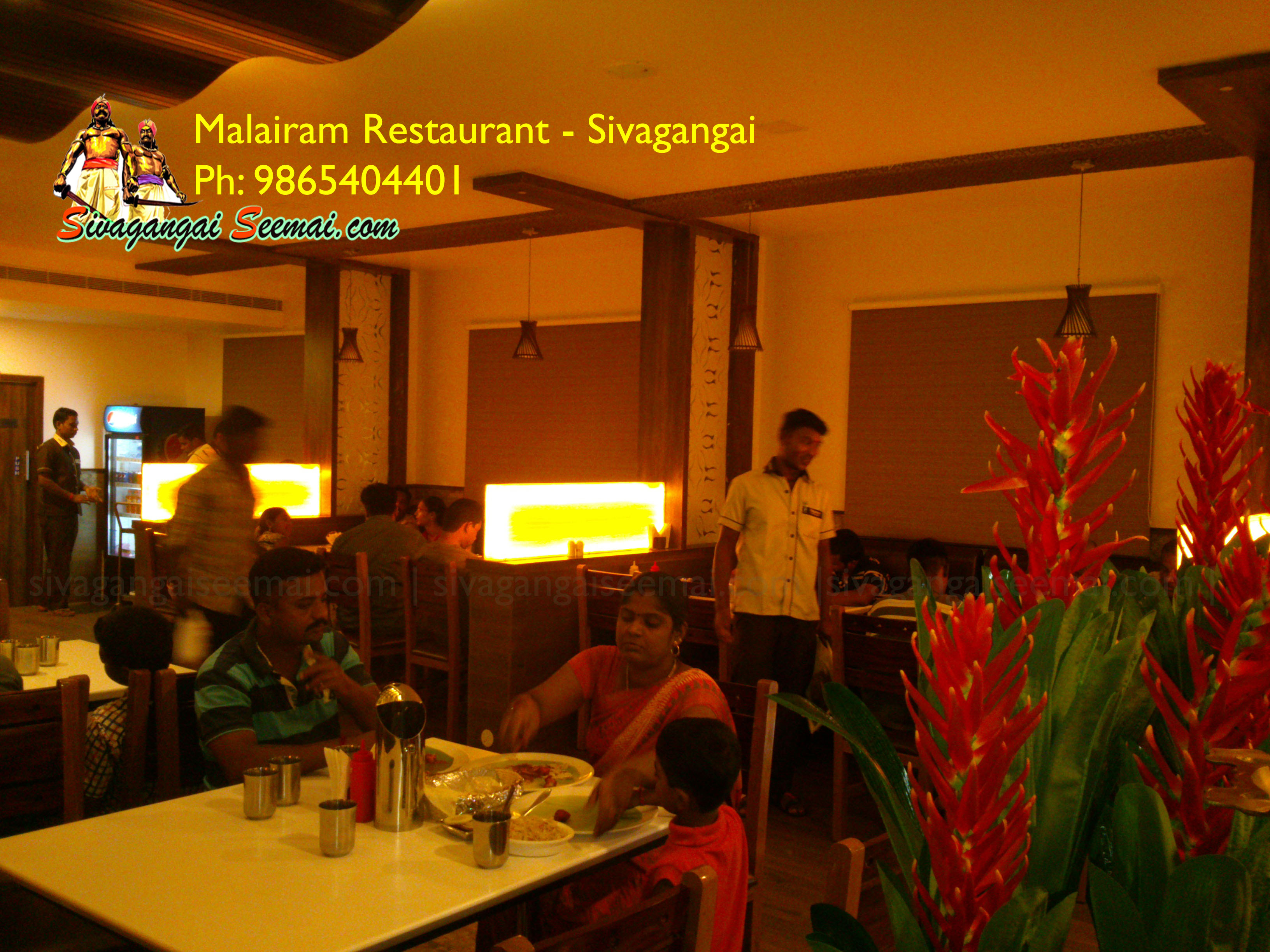 Interior look of hotel malairam sivagangai